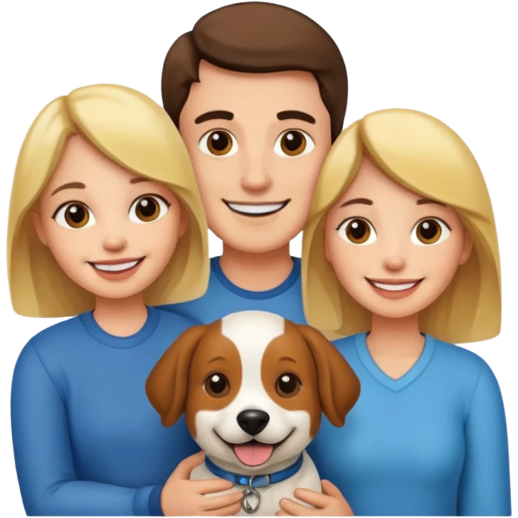 couple and their pet dog emoji
