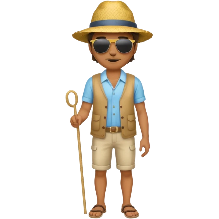 full body man with straw hat emoji