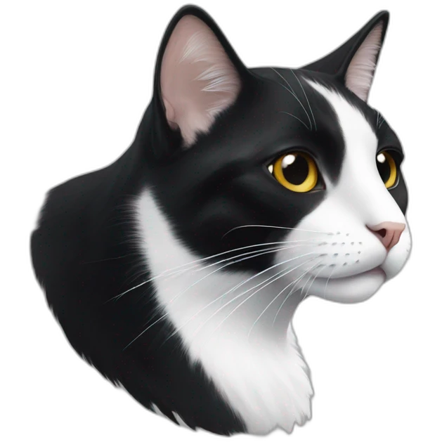 Black and white cat with black spot on his muzzle  emoji