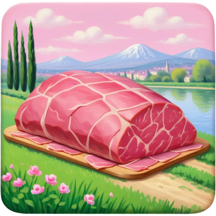 impressionist SPAM meat  claude monet paris spring landscape  emoji