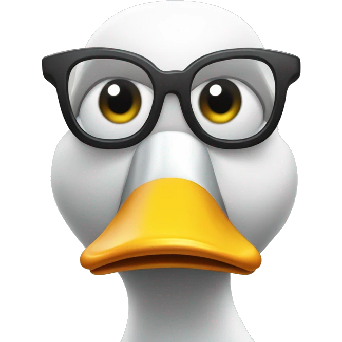 irritated duck peering over glasses emoji
