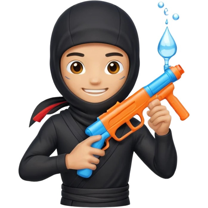 Ninja with water gun emoji