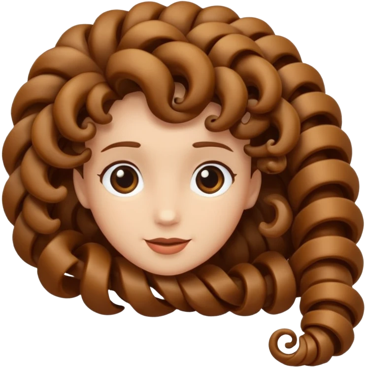 curly hair strand shaped like a spiral emoji
