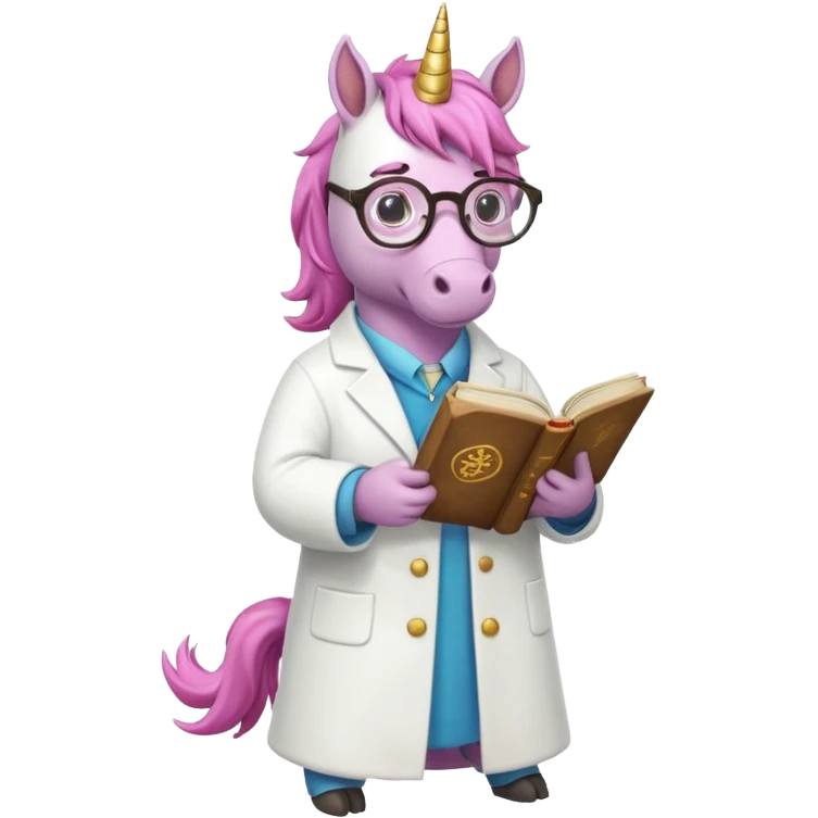 Unicorns read book
A full body of scholar unicorn wearing round glasses, reading a thick ancient tome.












 emoji