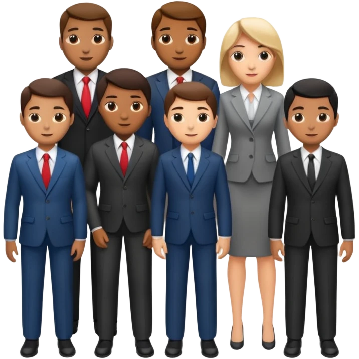lots of people in suits on the cover of the textbook emoji