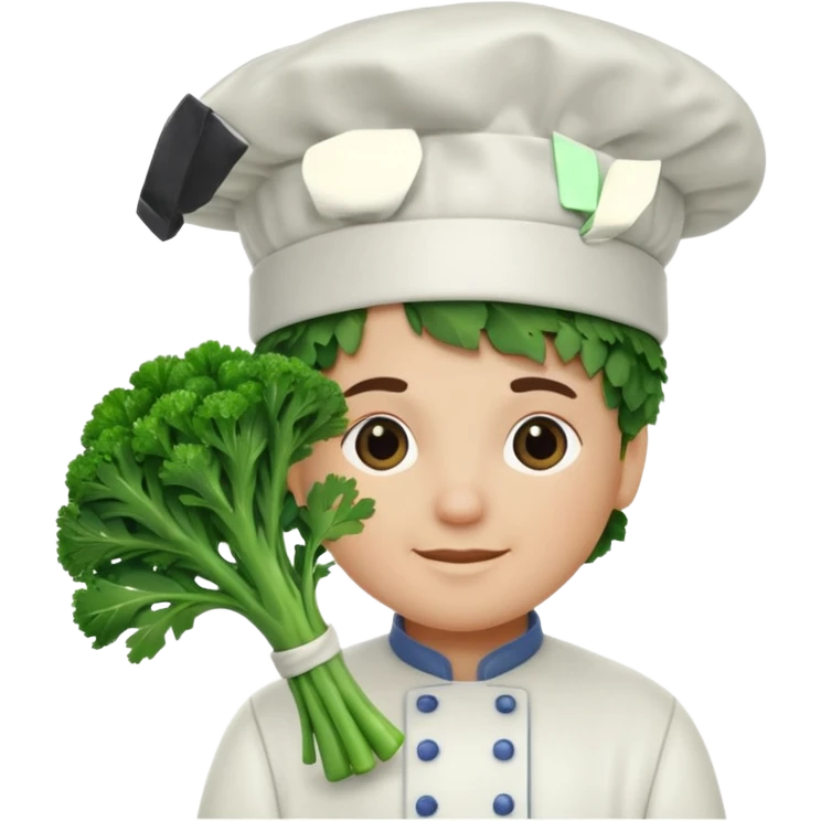 broccolini with a chef hat emoji