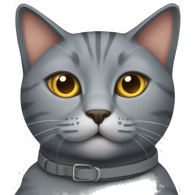 gray cat with a cone collar emoji