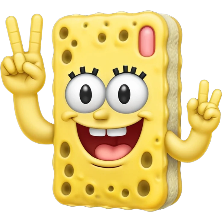 Sponge Bob middle finger emoji