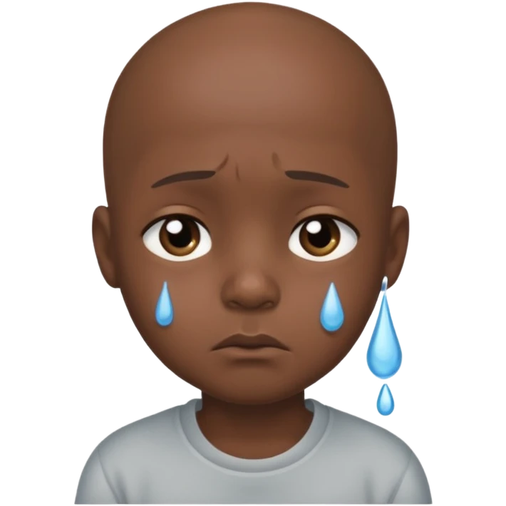 Little bald sad black boy emoji