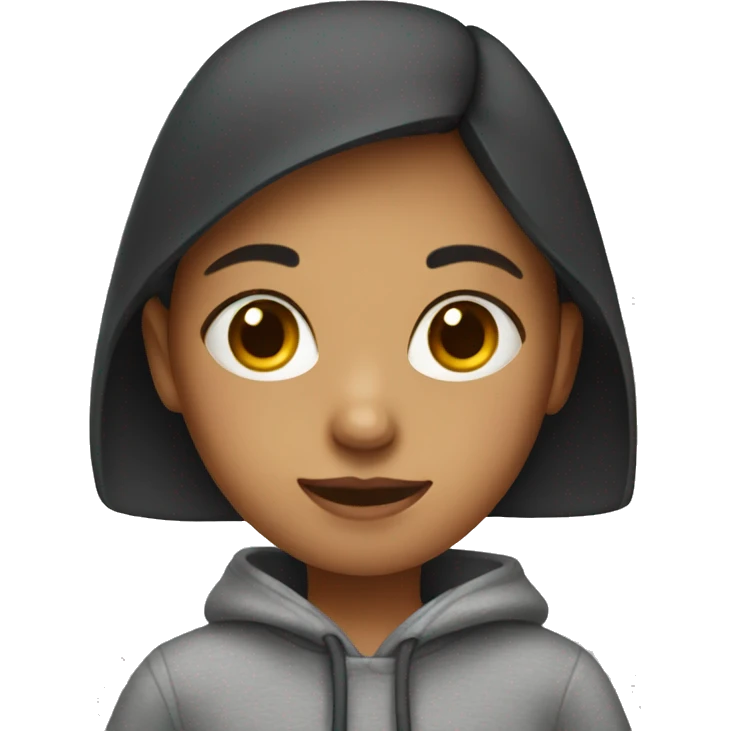 Girl wearing sweatshirt  emoji