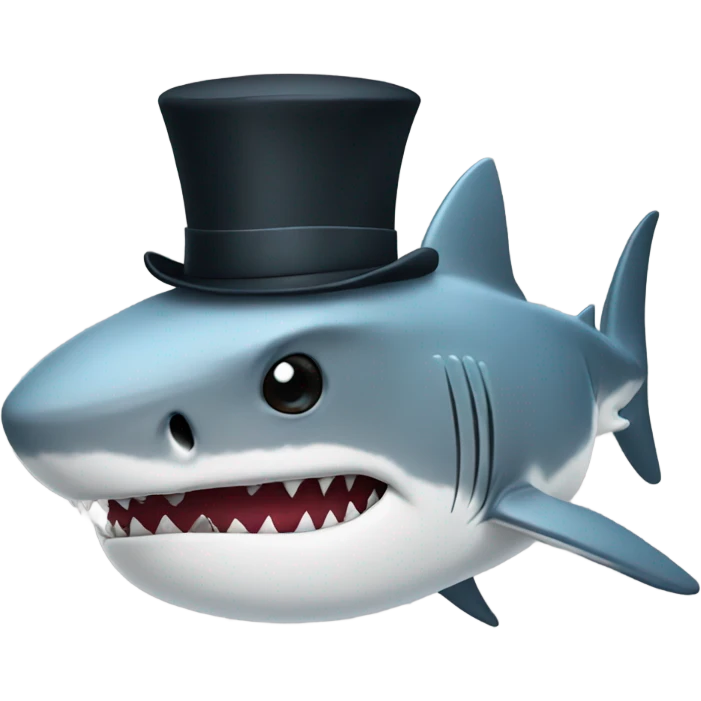 Shark with tophat emoji