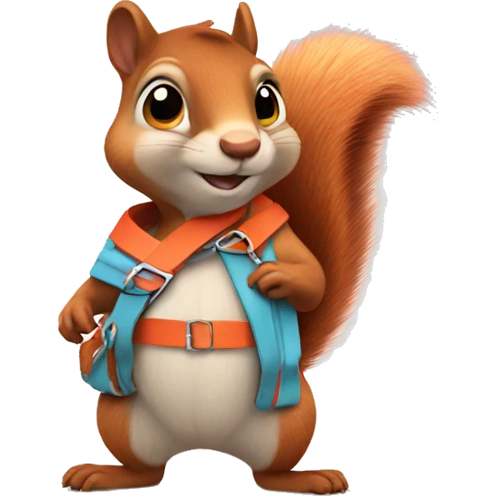 Squirrel with broken are in colourful sling emoji