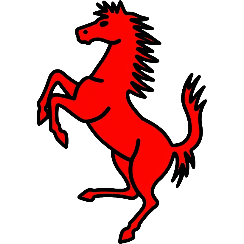 Ferrari logo with prancing horse emoji