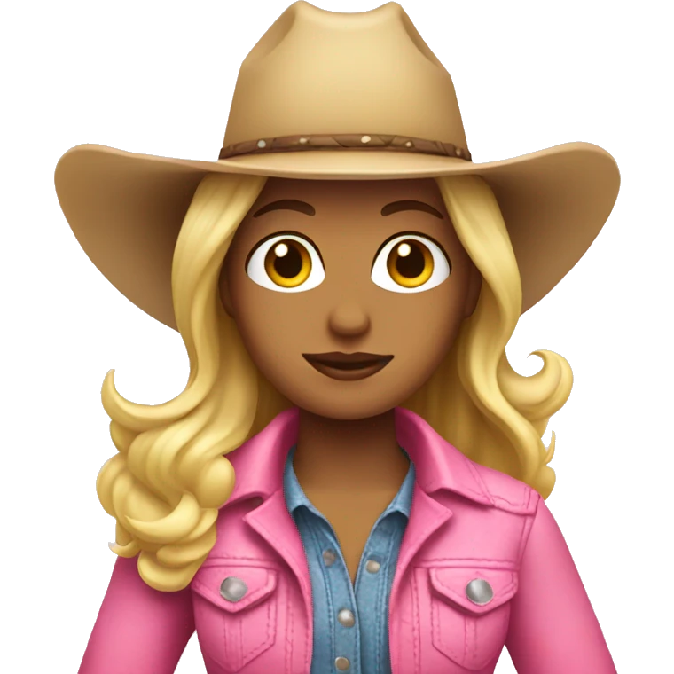 blonde girl pink cowgirl emoji