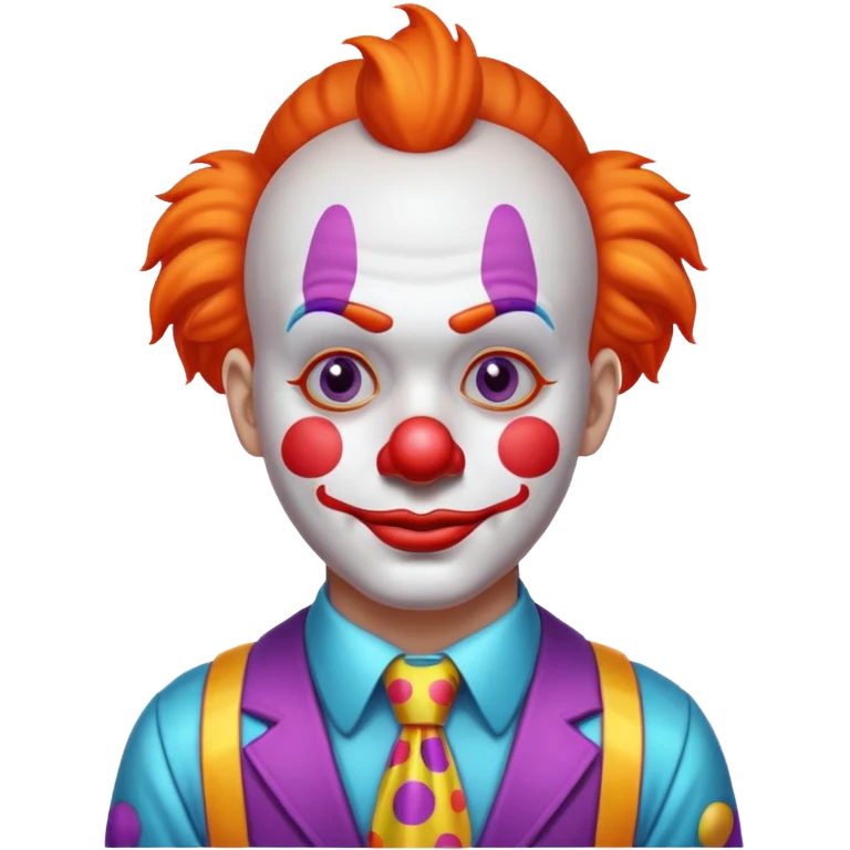 Clown with glowing LED tie emoji