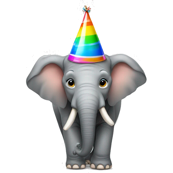 Elephant with a party hat  emoji
