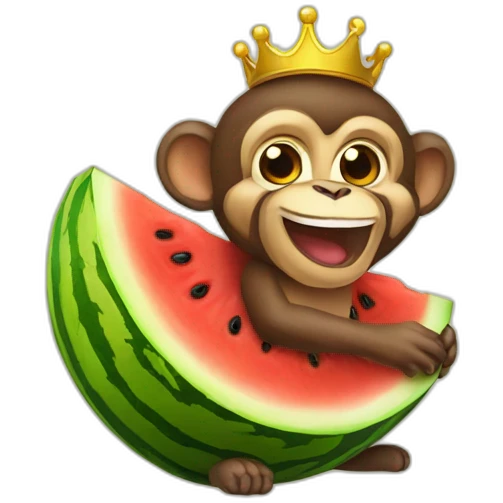 King monkey watermelon emoji