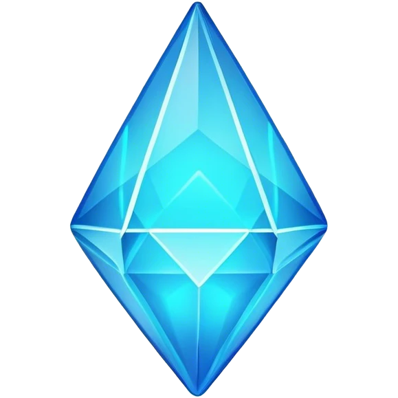 neon blue glowing plumbob emoji