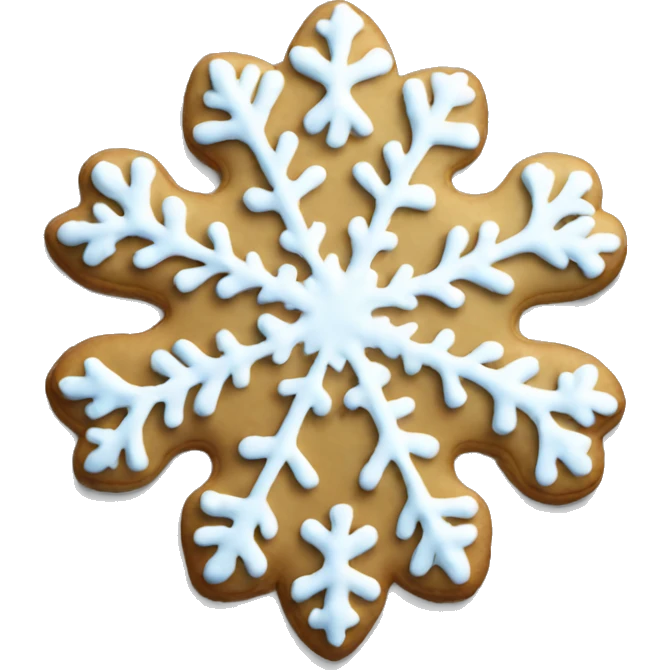 Christmas cookie snowflake shape black emoji