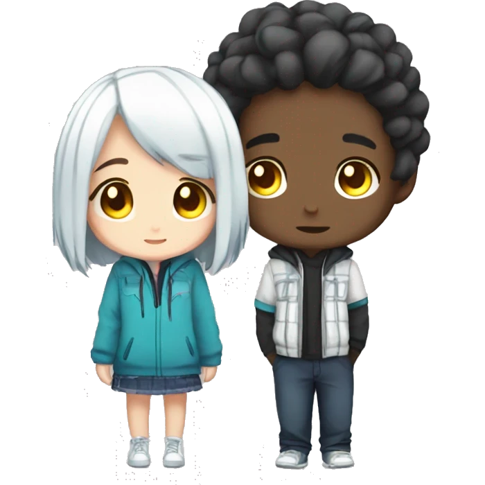 Girl and boy Gacha life emoji
