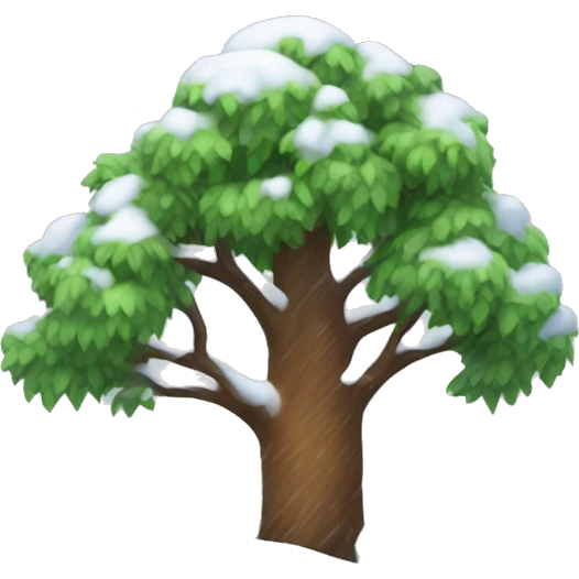 Tree cover in snow emoji