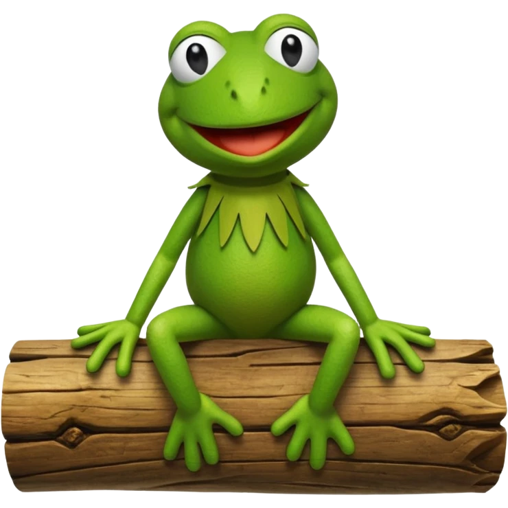Kermit the frog on a log emoji