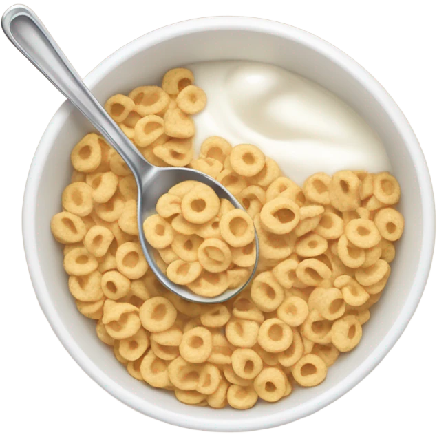 Cereal milk at bowl and spoon emoji