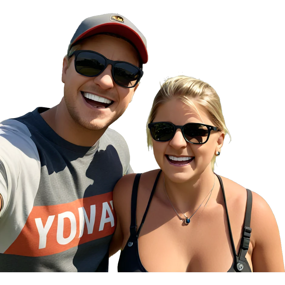 outdoor selfie with boys emoji