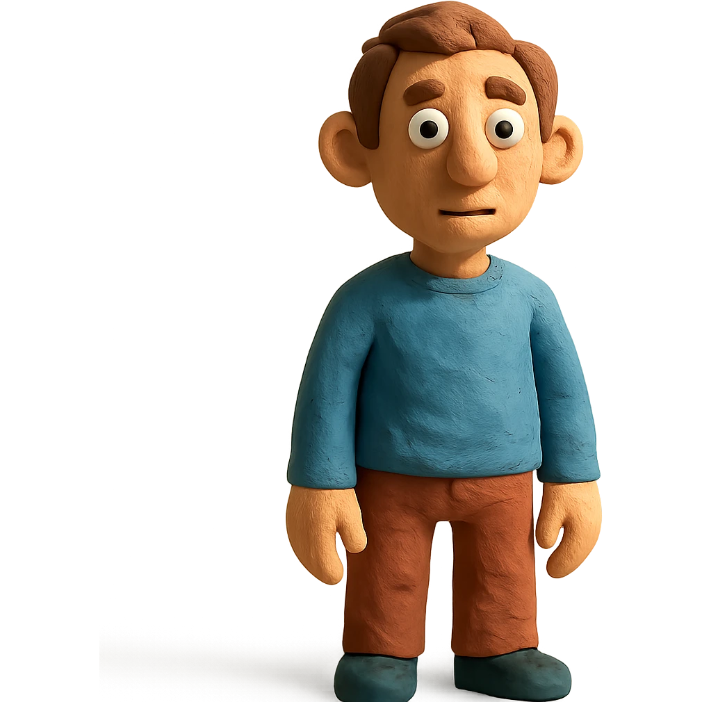 claymation style man emoji