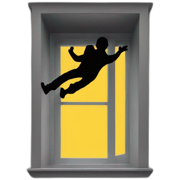 silhouette of man falling out window emoji