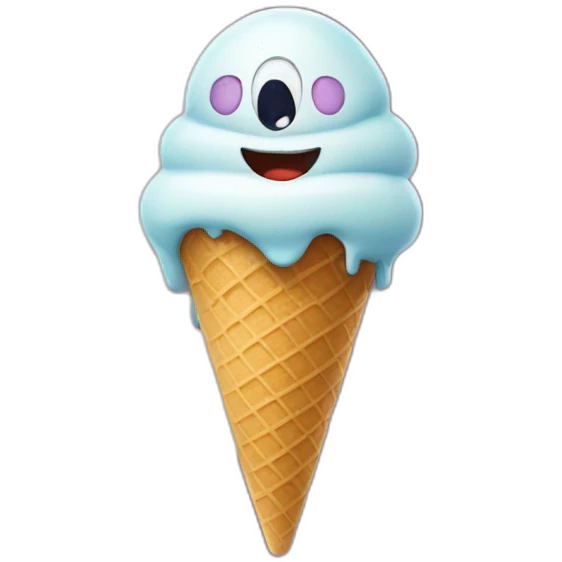 Ice cream monster on top of a tower emoji