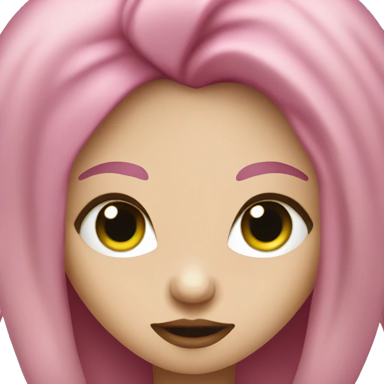 Vampire with pink hair and green eyes emoji