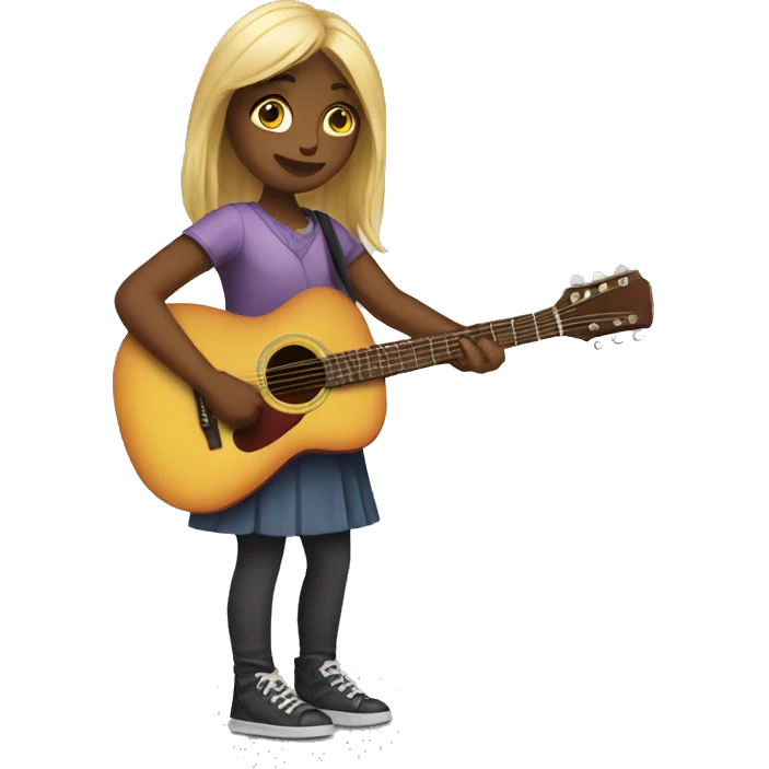 Girl playing guitar emoji