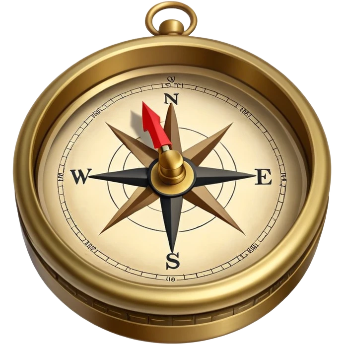 Travel compass pointing to adventure emoji