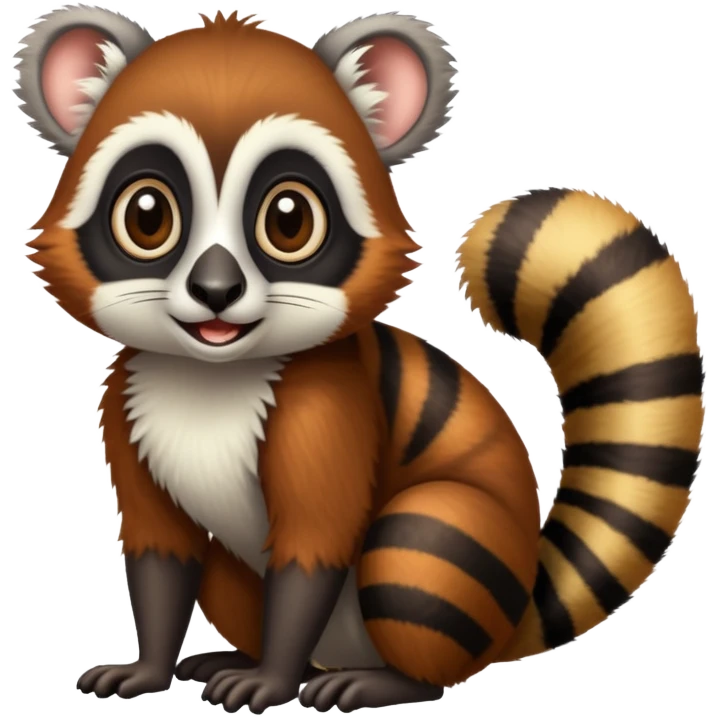 Madagascar lemur with big eyes emoji