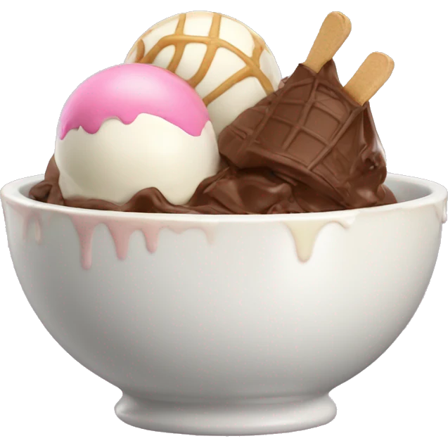 Coquette bowl with ice cream emoji