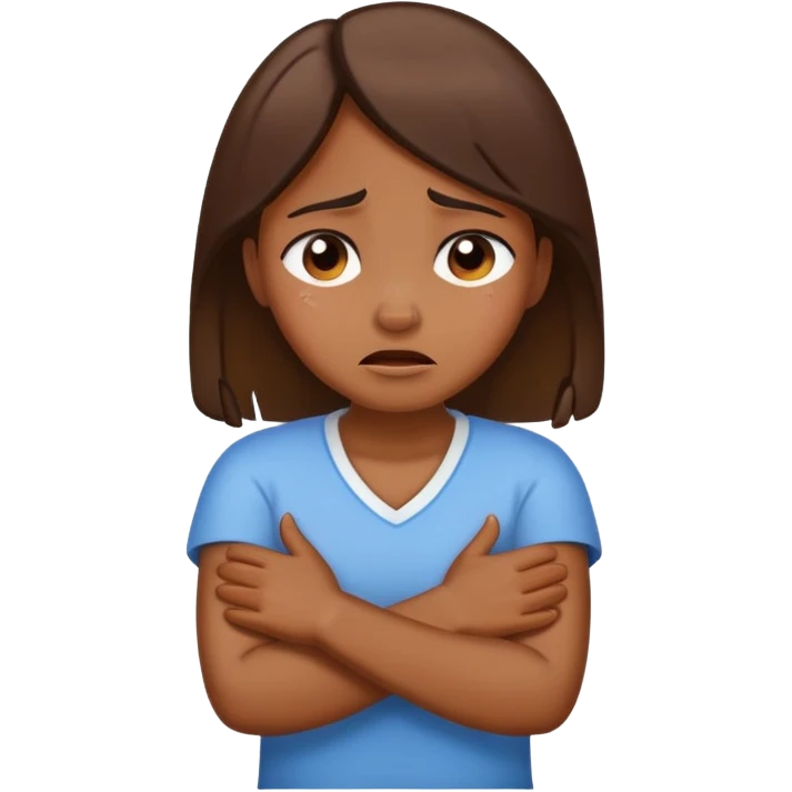 arms crossed crying brown skin girl emoji