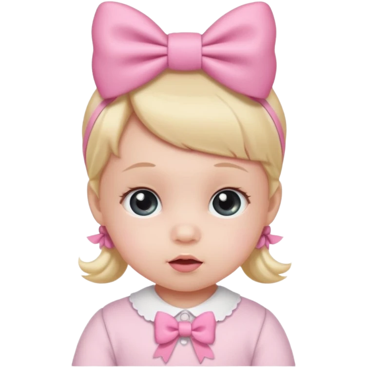 Baby with pink bow emoji