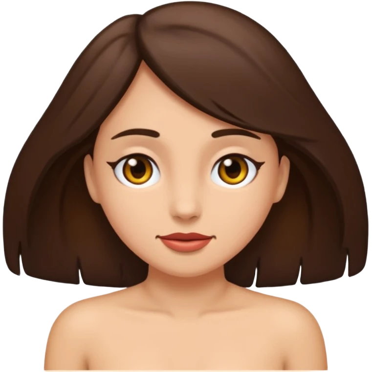 Une femme brune complètement nue emoji