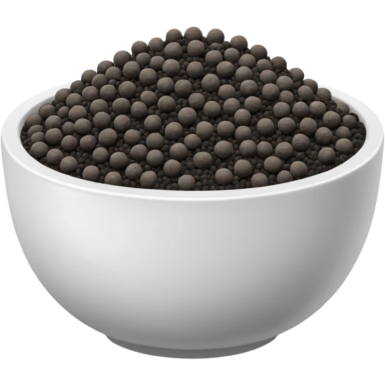 white bowl filled with ground black pepper emoji