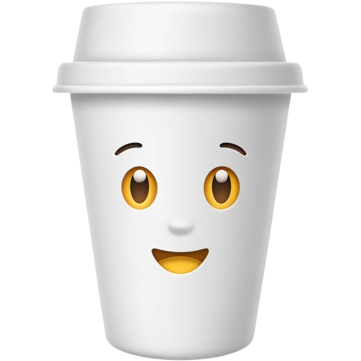 White solid paper cup filled with drank emoji