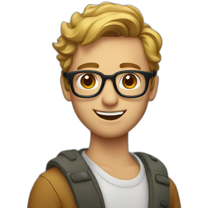 Alex klein met een bril emoji