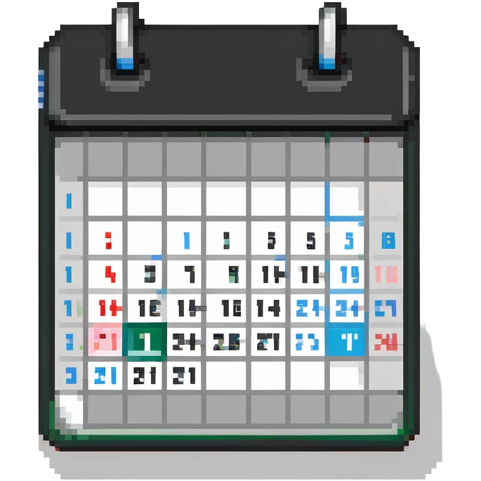 Calendar icon showing month view with highlighted date emoji