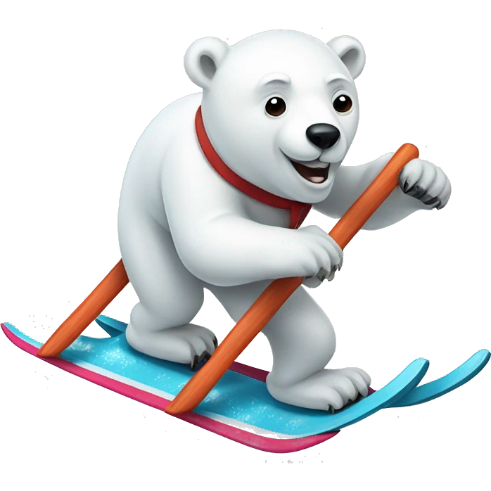 Polar bear skiing emoji