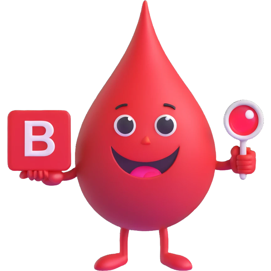 blood drop character holding a BRB sign emoji