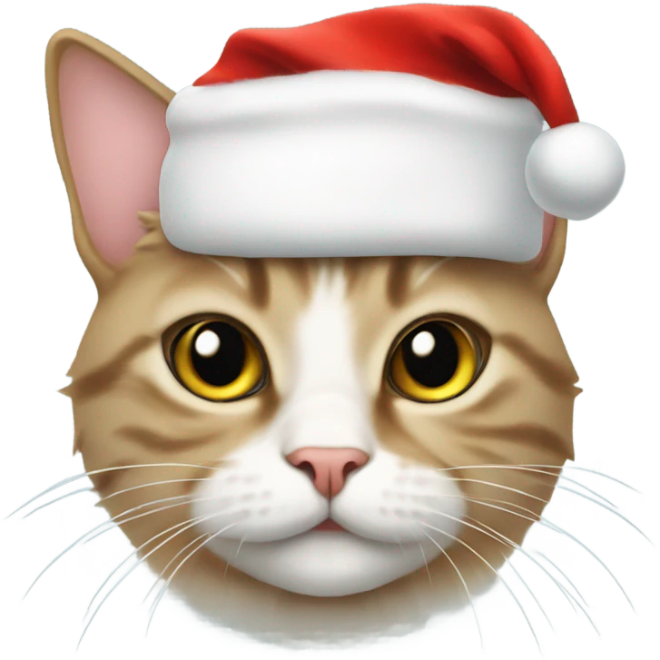 Cute cat with Santa hat  emoji