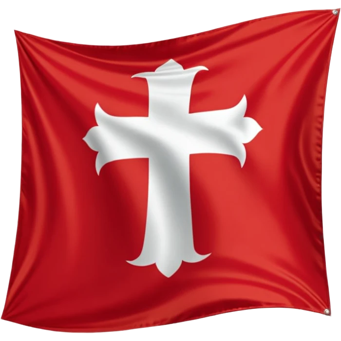 Apple iOS emoji style, drapeau savoyard, carré aux coins arrondis, fond rouge vif légèrement dégradé, croix blanche épaisse parfaitement centrée, rendu lisse et propre, léger effet glossy iOS, contraste élevé, design minimaliste, lisible en petite taille, fond transparent, haute résolution. emoji