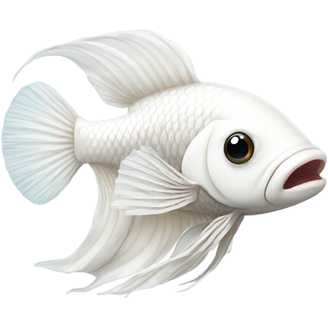 White betta fish happy emoji