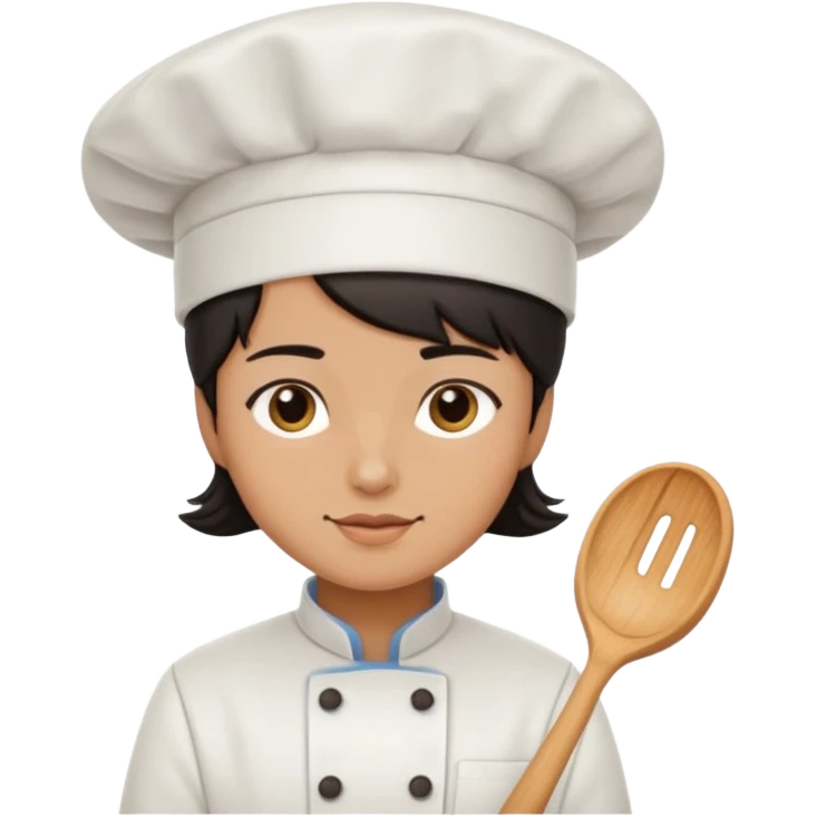 confeiteira do cabelo preto emoji