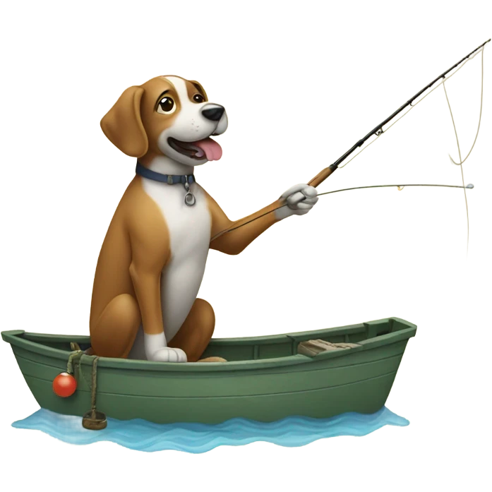 Dog fishing emoji
